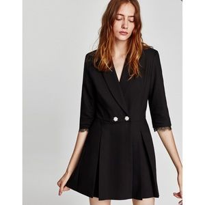 Zara Black Crossover Jumpsuit Lace 
